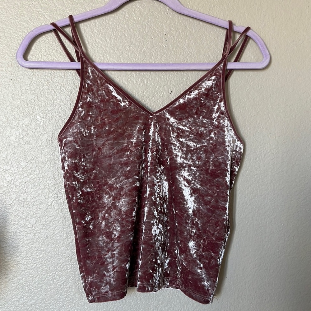 American Eagle Velvet Cropped Tank Top sz S